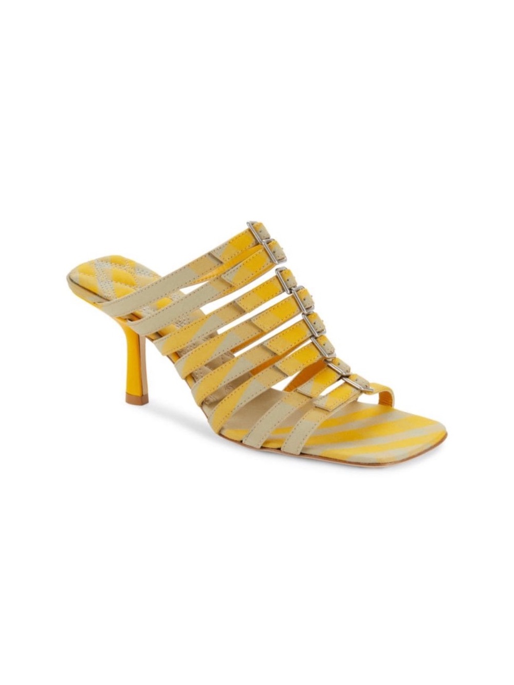 Burberry 76MM Stiletto Strappy Sandals Carmine Hunter Check NEW W BOX - 37.5/7.5